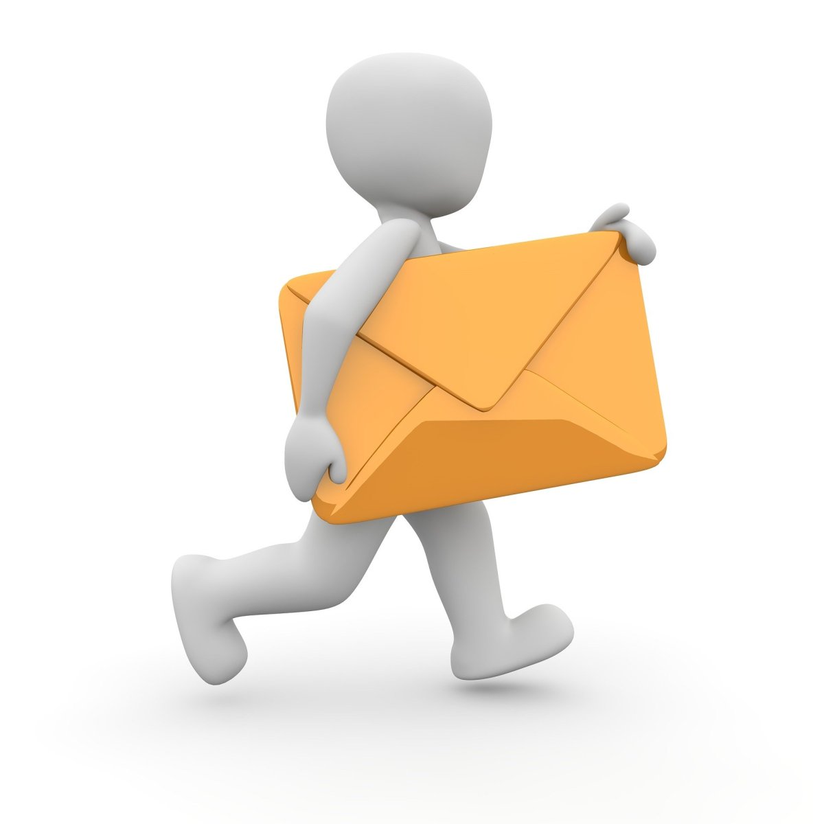 cartoon person carrying an envelope